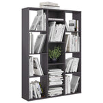 ZNTS Room Divider/Book Cabinet High Gloss Grey 100x24x140 cm Engineered Wood 800449