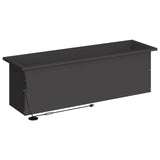 Garden Planter with LED Black 30 x 100 x 30 cm Steel 8008112