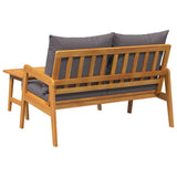 Bistro Set with Cushion 2 pcs Oil Natural Solid Acacia Wood 4106462