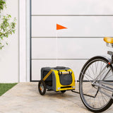 Pet Bike Trailer Yellow and Grey Oxford Fabric and Iron 93868