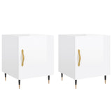 Bedside Cabinets 2 pcs High Gloss White 40x40x50 cm Engineered Wood 827521