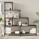 Bookcase 4-Stair Smoked Oak 139x33.5x149 cm Engineered Wood 842478