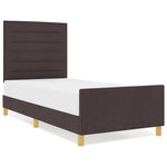 ZNTS Bed Frame Dark Brown 90x200 cm Fabric 3344623