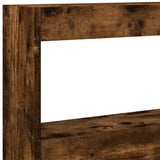 Headboard Cabinet with LED Smoked Oak 180x17x102 cm 839214