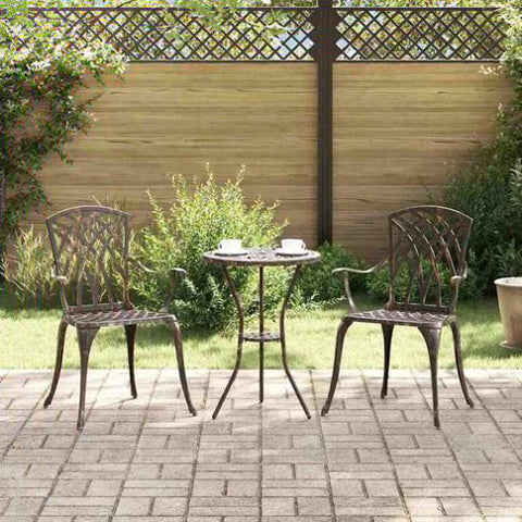Garden Chair 2 pcs Bronze 55 x 56.5 x 91cm Aluminium 42002398