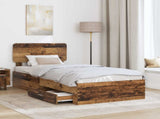 Bed Frame with Headboard Old Wood 100 x 200 cm Engineered Wood 3412416