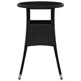 Garden Table Black Poly rattan Standard Lightweight 310598