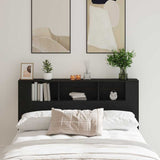 Headboard Cabinet with Storage Black Oak Engineered Wood 862759