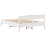 Bed Frame without Mattress White 120x190 cm Small Double Solid Wood Pine 3301768