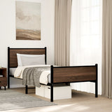 Metal Bed Frame without Mattress Brown Oak 90x200 cm 4007951