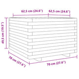 ZNTS Garden Planter Wax Brown 70x70x49.5 cm Solid Wood Pine 3282526