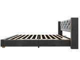 Upholstered bed,Single Bed-3ft ,With slatted frame and headboard, Button Rivet N606P243925G