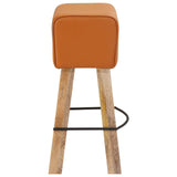 Bar Stool 2 pcs Brown 44 x 33 x 74 cm Real Leather 42042122