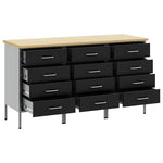 Work Cabinet with Drawer 3 pcs Black and Grey 150 x 55 x 85 cm 3321368