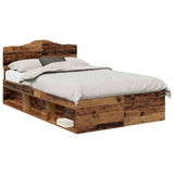 Bed Frame with Headboard Old Wood 120 x 200 cm Solid Pine Wood 3412923