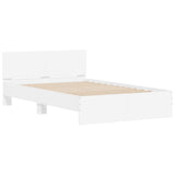 Bed Frame White Engineered Wood, Plywood Small Double Durable 3207511