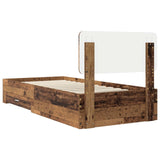 Bed Frame with Headboard Old Wood 100 x 200 cm Engineered Wood 3412416