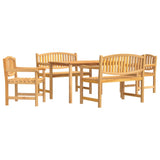 5 Piece Garden Dining Set Solid Wood Teak 3157939