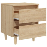 Bed Cabinets & Solid Pinewood Legs 2 pcs Sonoma Oak 40x35x50 cm 805858