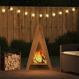 Fire Pit Brown 58 x 40 x 100 cm Weathering Steel 858917