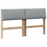 Upholstered Headboard Light Grey 135 cm Solid Pine Wood 879124