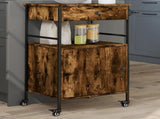 Kitchen Trolley Smoked Oak 56x43x89.5 cm Engineered Wood 842393
