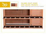 Rabbit Hutch Outdoor Guinea Pig Hutch Bunny Cage with No-Leak Trays, Divider, 136 x 50 x 93cm, T3398P376232