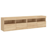 TV Wall Cabinets with LED Lights 2 pcs Sonoma Oak 80x30x40 cm 837202
