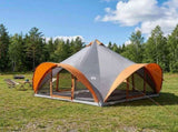 Tipi Tent Grey and Orange 6-Person Polyester and Steel 42028625