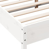 Bed Frame without Mattress White 150x200 cm King Size Solid Wood Pine 3216367