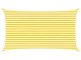 Sun Shade Sail Yellow and White 4 x 3 m 100% Polyester Oxford 42031070