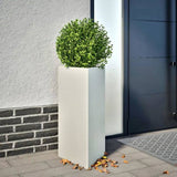 Garden Planter White Triangular 40x34.5x75 cm Steel 851159
