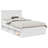 Bed Frame with Headboard White 120 x 200 cm Solid Pine Wood 3410112