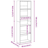 Bookcase Black 60x30x189 cm Engineered Wood 857918