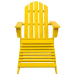 Garden Adirondack Chair with Ottoman Solid Fir Wood Yellow 315864