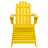 Garden Adirondack Chair with Ottoman Solid Fir Wood Yellow 315864