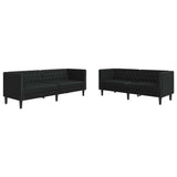 Living Room Couch 2 pcs Black 194 x 74.5 x 70.5 cm Faux Leather 3385862