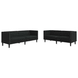 Living Room Couch 2 pcs Black Faux Leather 3385862