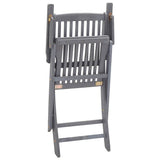 Outdoor Chair Set of 4 Grey Solid Acacia wood Standard Foldable 46334