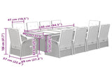11 Piece Garden Dining Set with Cushions Grey Poly Rattan 3277625