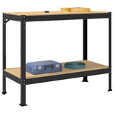 Workbench Black 115 x 55 x 91 cm Engineered Wood and Metal 42020128