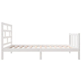 Bed Frame without Mattress White Solid Wood Pine Single 3101314