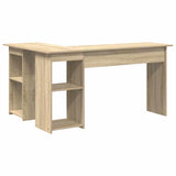 Desk with Shelf Sonoma Oak 142 x 102 x 73 cm Engineered Wood 869292