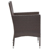 Garden Dining Chair Set of 2 Brown Poly rattan, Powder-Coated Steel 318496