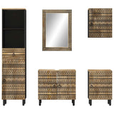 5 Piece Bathroom Furniture Set Solid Wood Mango 3310132