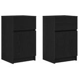 Bedside Cabinets 2 pcs Black 39x35x65 cm Engineered Wood 861322
