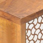 ZNTS Sideboard with Printed Pattern 90x30x70 cm Solid Mango Wood 247916