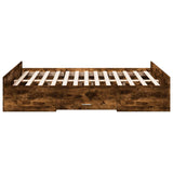 Bed Frame with Drawers without Mattress Smoked Oak 120x200 cm 3280304