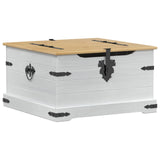Storage box with Shelf White 78 x 78 x 45 cm Solid Pine Wood 42024939