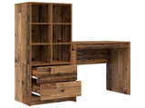 Desk with Drawer with Shelf with Storage 2 pcs Old Wood 3337311